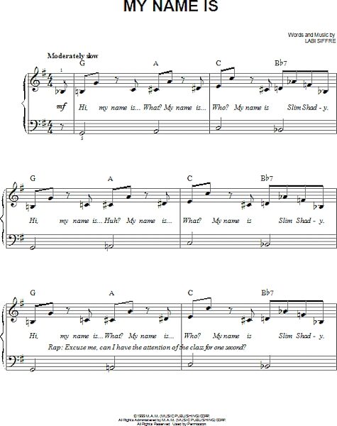 open zoom image for My Name Is - Easy Piano, New, Main