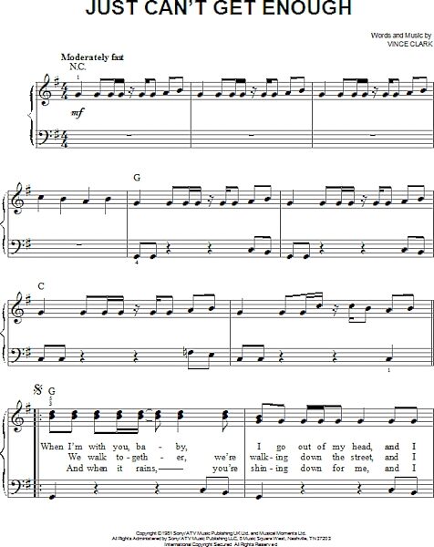 open zoom image for Just Can't Get Enough - Easy Piano, New, Main