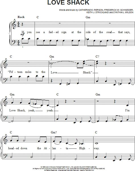 open zoom image for Love Shack - Easy Piano, New, Main