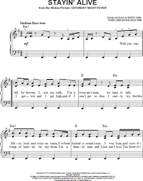 open zoom image for Stayin' Alive - Easy Piano, New, Main