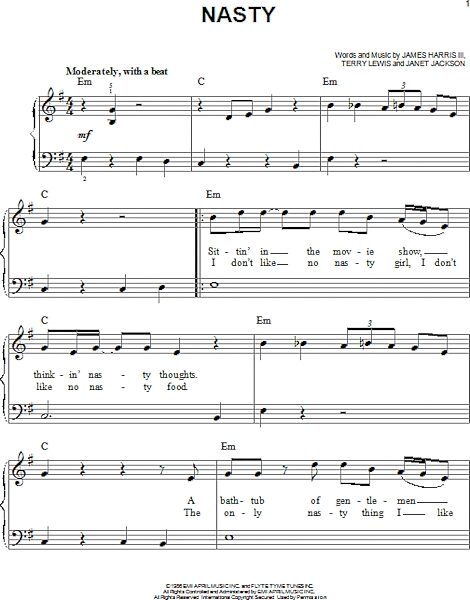 open zoom image for Nasty - Easy Piano, New, Main