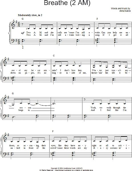 open zoom image for Breathe (2 AM) - Easy Piano, New, Main