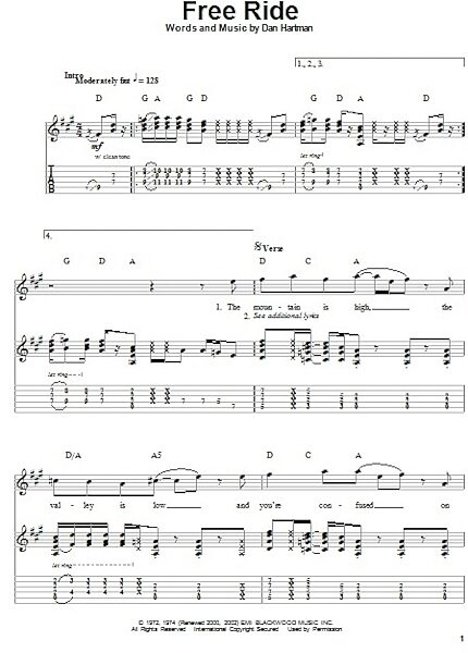 open zoom image for Free Ride - Guitar Tab Play-Along, New, Main