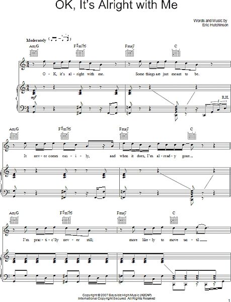 open zoom image for OK, It's Alright With Me - Piano/Vocal/Guitar, New, Main