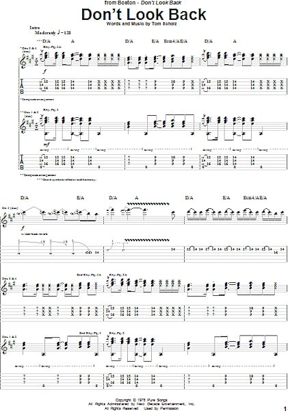 open zoom image for Don't Look Back - Guitar TAB, New, Main