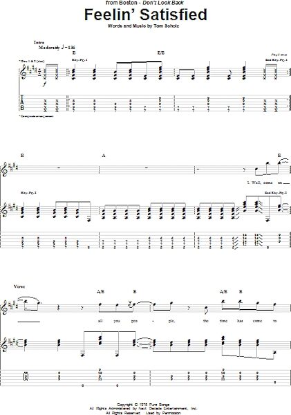 open zoom image for Feelin' Satisfied - Guitar TAB, New, Main