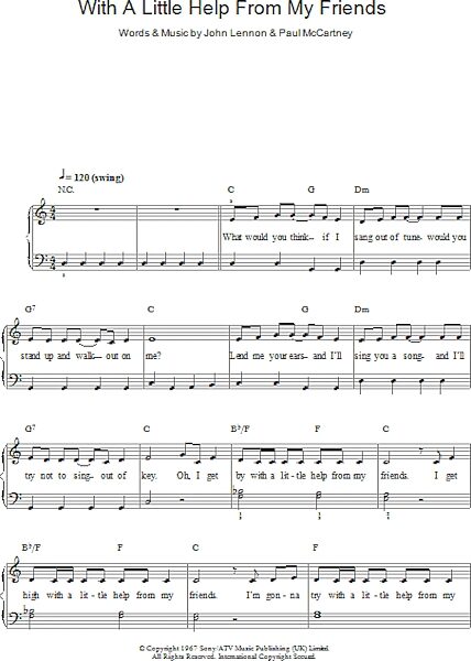 open zoom image for With A Little Help From My Friends - Easy Piano, New, Main