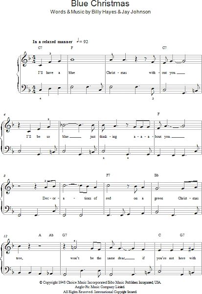 open zoom image for Blue Christmas - Easy Piano, New, Main