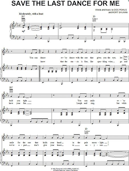 open zoom image for Save The Last Dance For Me - Piano/Vocal/Guitar, New, Main