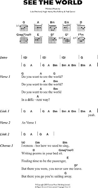 open zoom image for See The World - Guitar Chords/Lyrics, New, Main