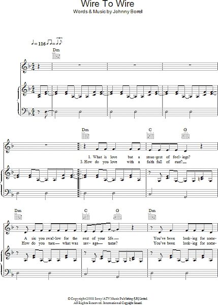 open zoom image for Wire To Wire - Piano/Vocal/Guitar, New, Main