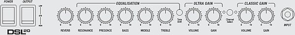 open zoom image for Marshall DSL20HR Guitar Amplifier Head (20 Watts), New, Action Position Back