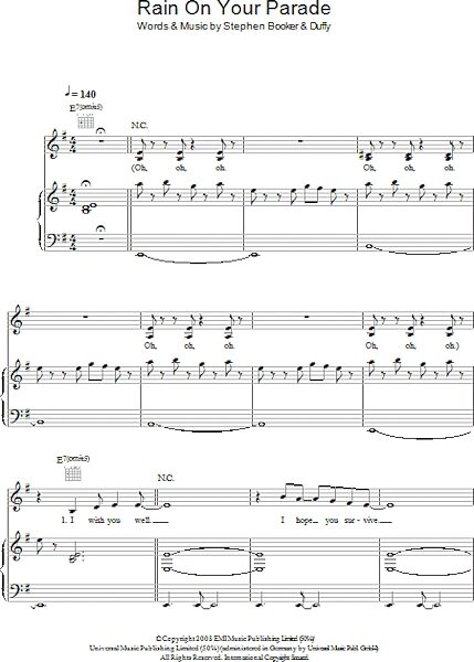 open zoom image for Rain On Your Parade - Piano/Vocal/Guitar, New, Main