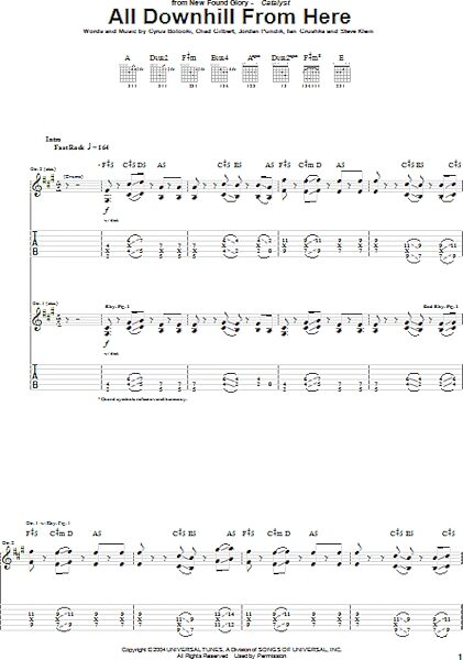 open zoom image for All Downhill From Here - Guitar TAB, New, Main