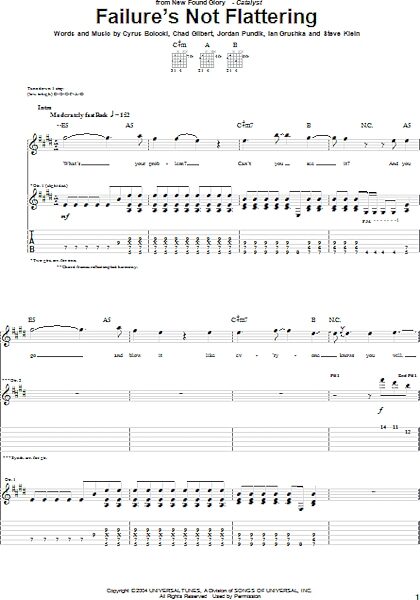open zoom image for Failure's Not Flattering - Guitar TAB, New, Main