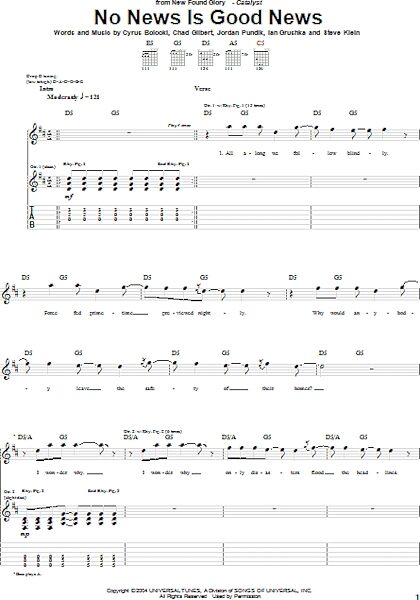 open zoom image for No News Is Good News - Guitar TAB, New, Main