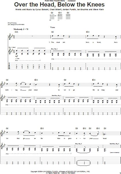 open zoom image for Over The Head, Below The Knees - Guitar TAB, New, Main