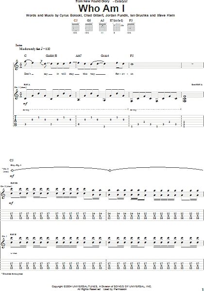 open zoom image for Who Am I - Guitar TAB, New, Main