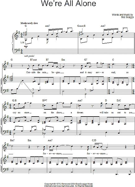 open zoom image for We're All Alone - Piano/Vocal/Guitar, New, Main