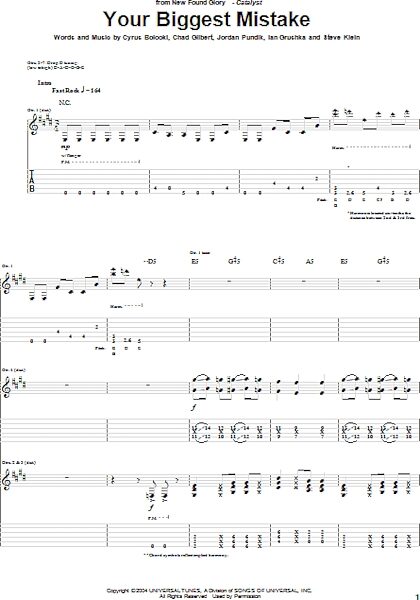 open zoom image for Your Biggest Mistake - Guitar TAB, New, Main