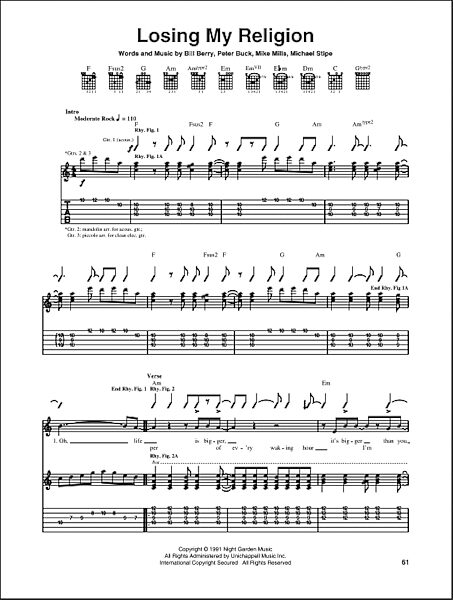 open zoom image for Losing My Religion - Guitar TAB, New, Main