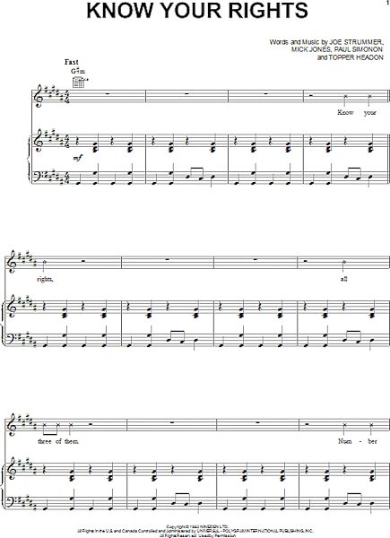 open zoom image for Know Your Rights - Piano/Vocal/Guitar, New, Main