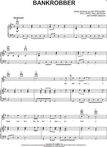 open zoom image for Bankrobber - Piano/Vocal/Guitar, New, Main