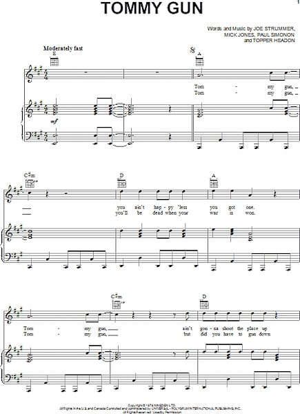 open zoom image for Tommy Gun - Piano/Vocal/Guitar, New, Main