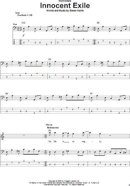 open zoom image for Innocent Exile - Bass Tab, New, Main