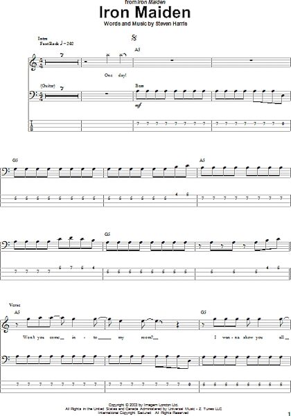open zoom image for Iron Maiden - Bass Tab, New, Main