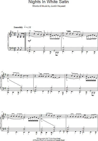 open zoom image for Nights In White Satin - Piano Solo, New, Main