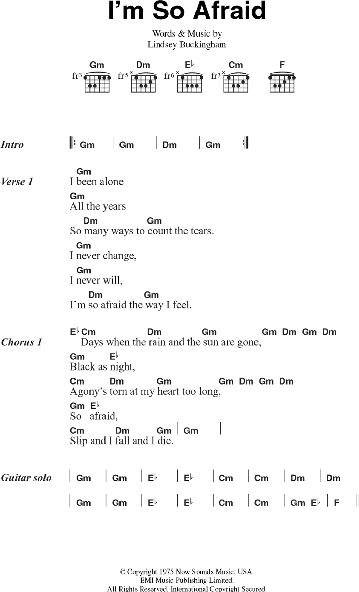 open zoom image for I'm So Afraid - Guitar Chords/Lyrics, New, Main