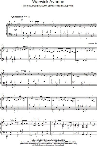open zoom image for Warwick Avenue - Piano Solo, New, Main