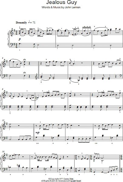 open zoom image for Jealous Guy - Piano Solo, New, Main