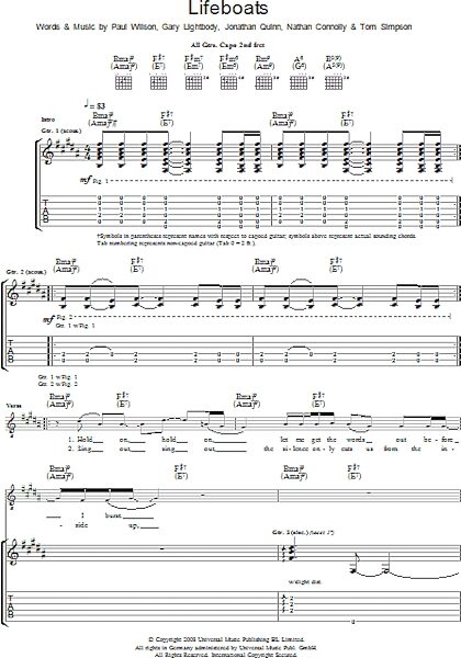 open zoom image for Lifeboats - Guitar TAB, New, Main