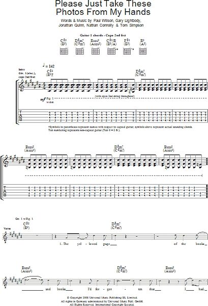 open zoom image for Please Just Take These Photos From My Hands - Guitar TAB, New, Main