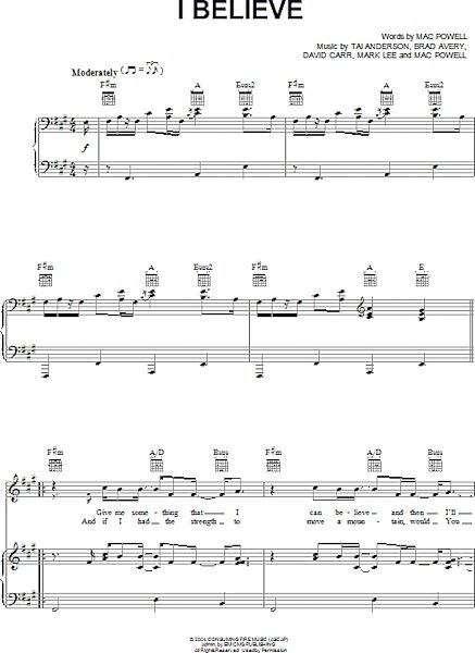 open zoom image for I Believe - Piano/Vocal/Guitar, New, Main
