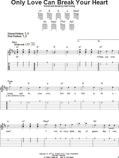 open zoom image for Only Love Can Break Your Heart - Easy Guitar with TAB, New, Main