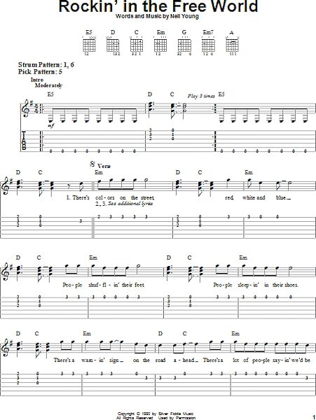 open zoom image for Rockin' In The Free World - Easy Guitar with TAB, New, Main