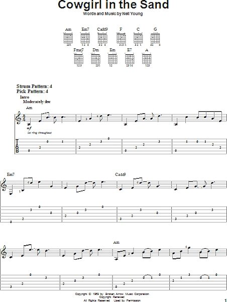 open zoom image for Cowgirl In The Sand - Easy Guitar with TAB, New, Main