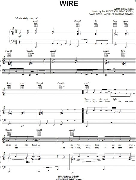 open zoom image for Wire - Piano/Vocal/Guitar, New, Main