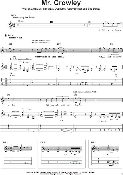 open zoom image for Mr. Crowley - Guitar Tab Play-Along, New, Main