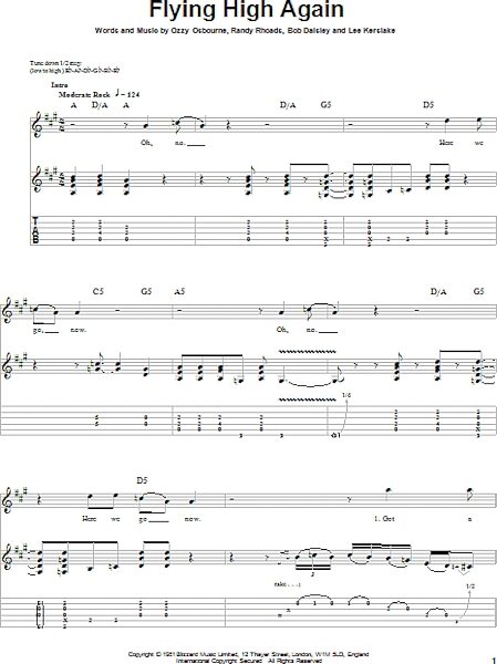 open zoom image for Flying High Again - Guitar Tab Play-Along, New, Main