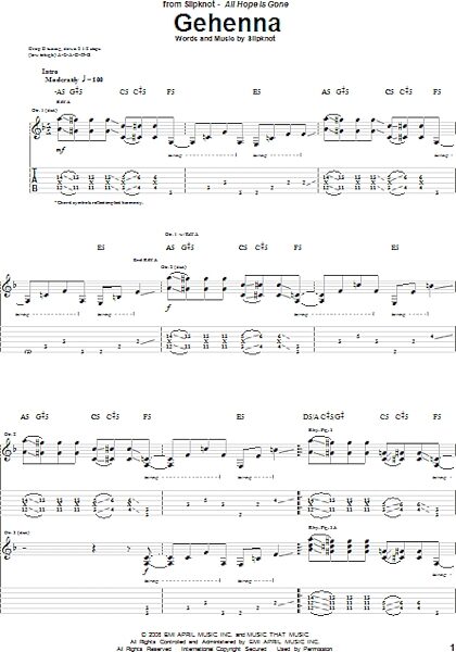 open zoom image for Gehenna - Guitar TAB, New, Main