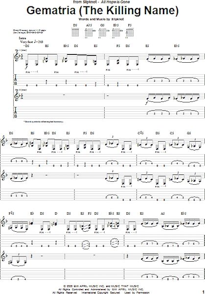 open zoom image for Gematria (The Killing Name) - Guitar TAB, New, Main