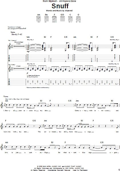 open zoom image for Snuff - Guitar TAB, New, Main