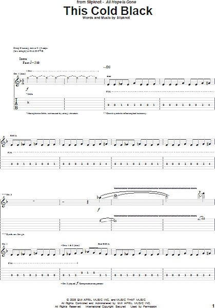 open zoom image for This Cold Black - Guitar TAB, New, Main