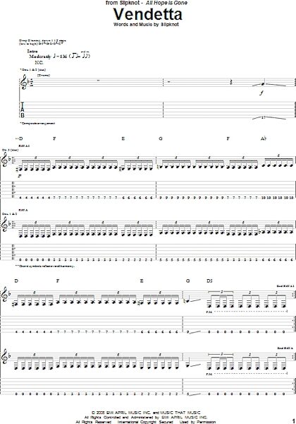 open zoom image for Vendetta - Guitar TAB, New, Main