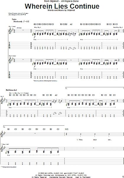 open zoom image for Wherein Lies Continue - Guitar TAB, New, Main