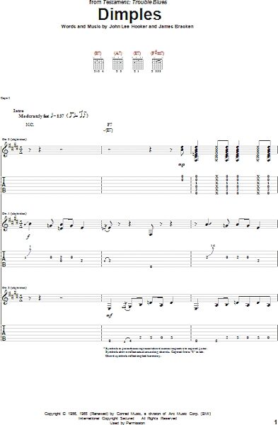 open zoom image for Dimples - Guitar TAB, New, Main